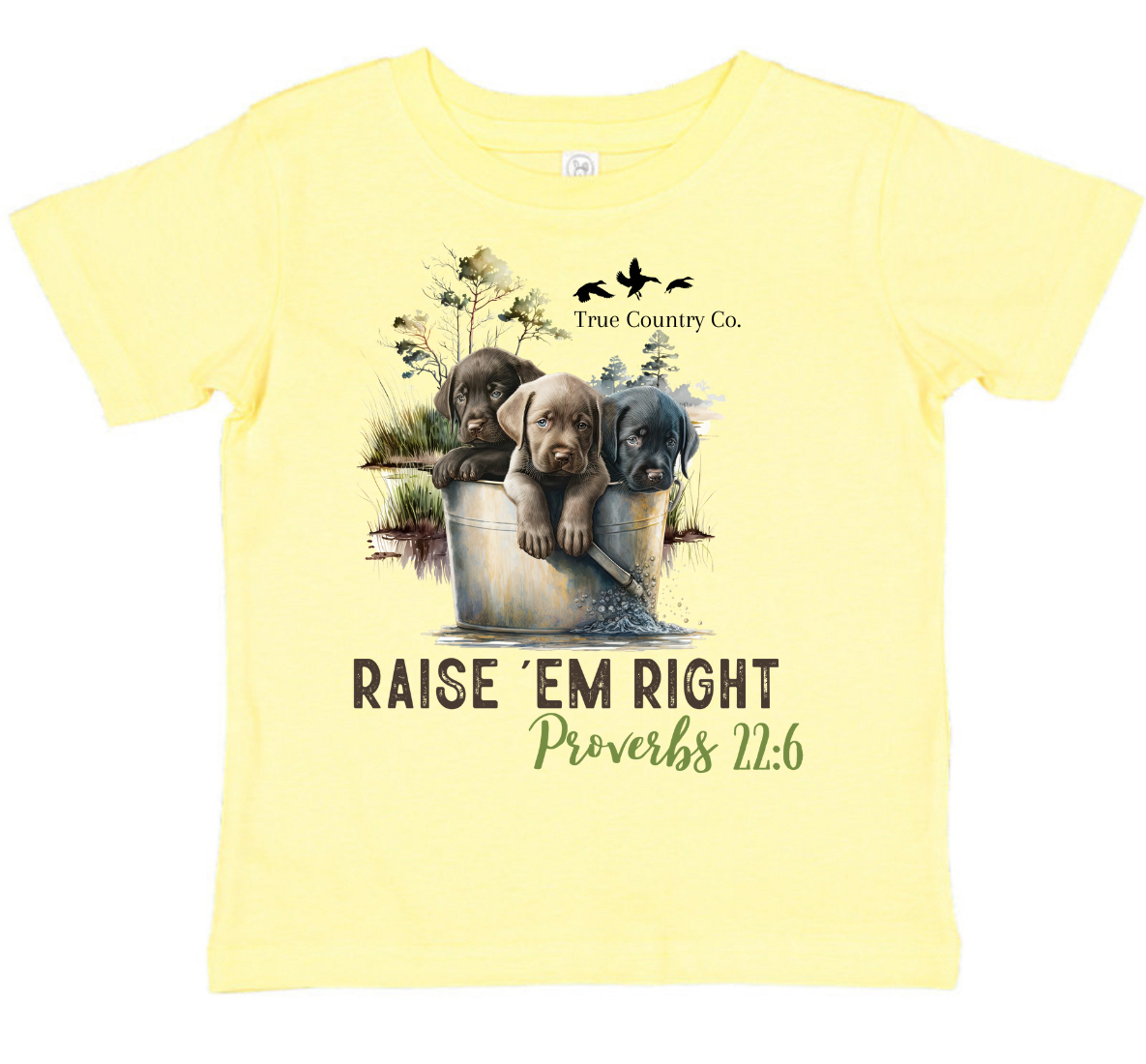 Front Design - Raise ‘Em Right - Butter - Youth - Wholesale