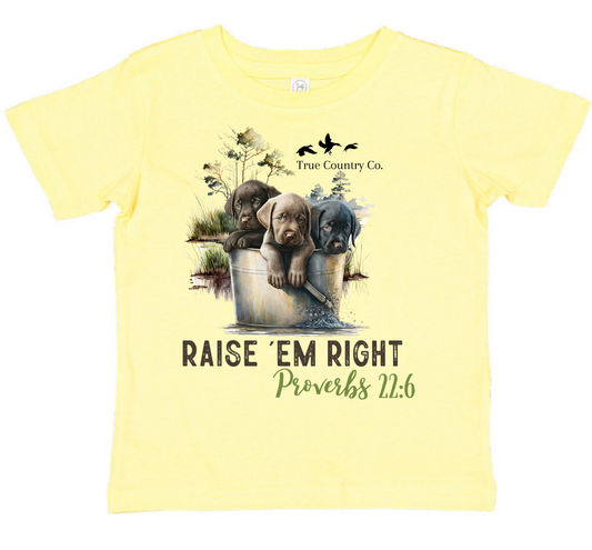 Front Design - Raise ‘Em Right - Butter - Youth - Wholesale