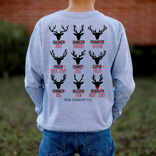 Reindeer Nicknames Youth Long Sleeve