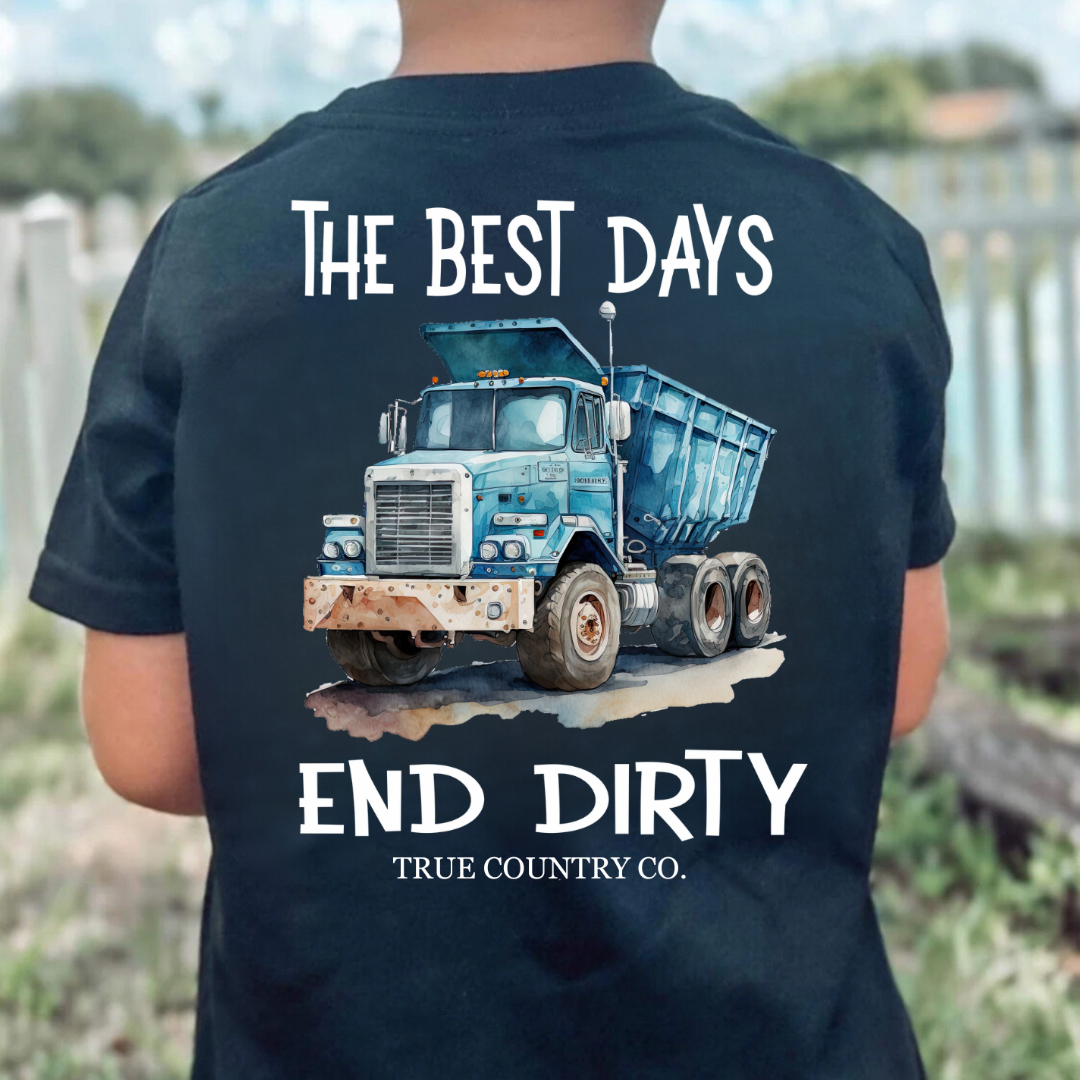 The Best Days End Dirty - Black Short Sleeve - Youth - Wholesale