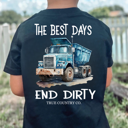 The Best Days End Dirty - Black Short Sleeve - Youth - Wholesale