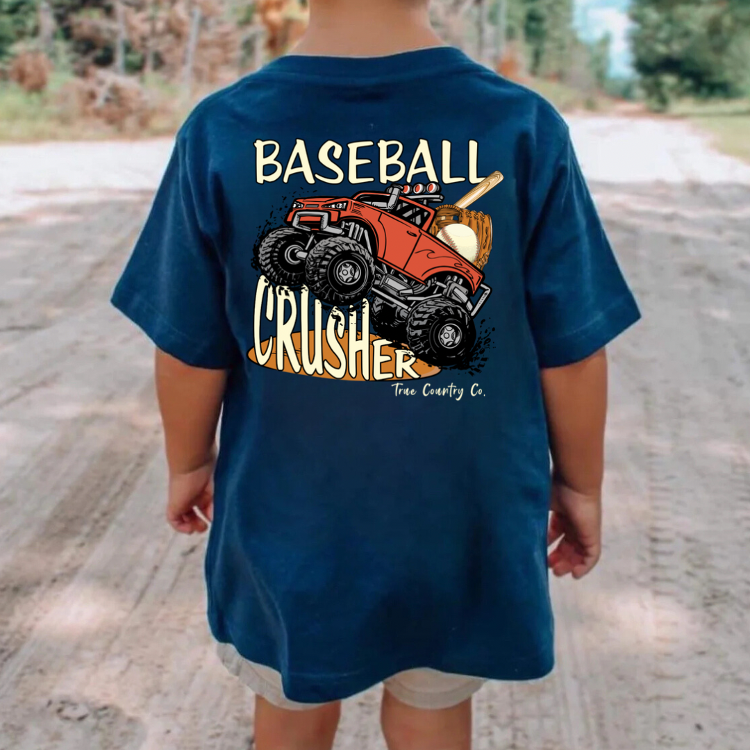 Baseball Crusher - Navy Short Sleeve - Youth - Wholesale