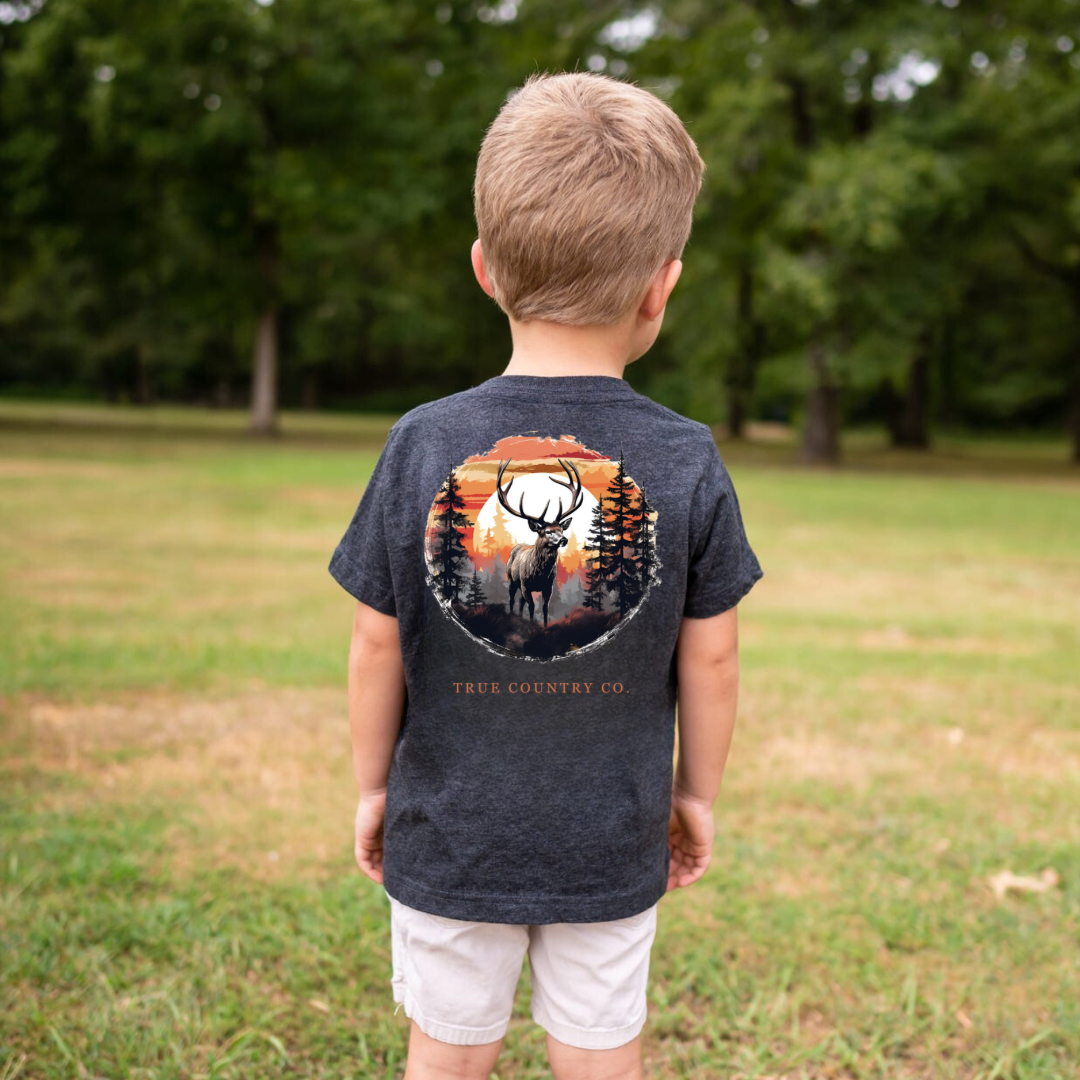 Elk Deer - Vintage Smoke Short Sleeve - Youth - Wholesale