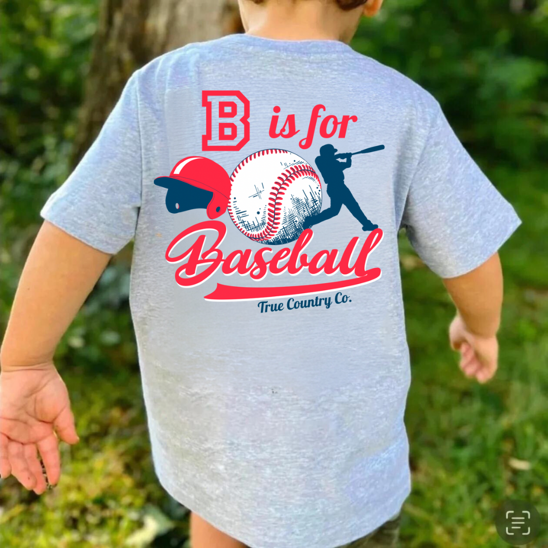 B is for Baseball Youth Short Sleeve Shirt