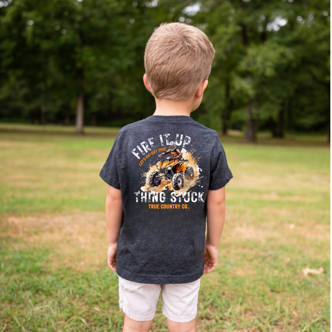 Four-wheeler Fire It Up - Vintage Smoke Short Sleeve - Youth - Wholesale