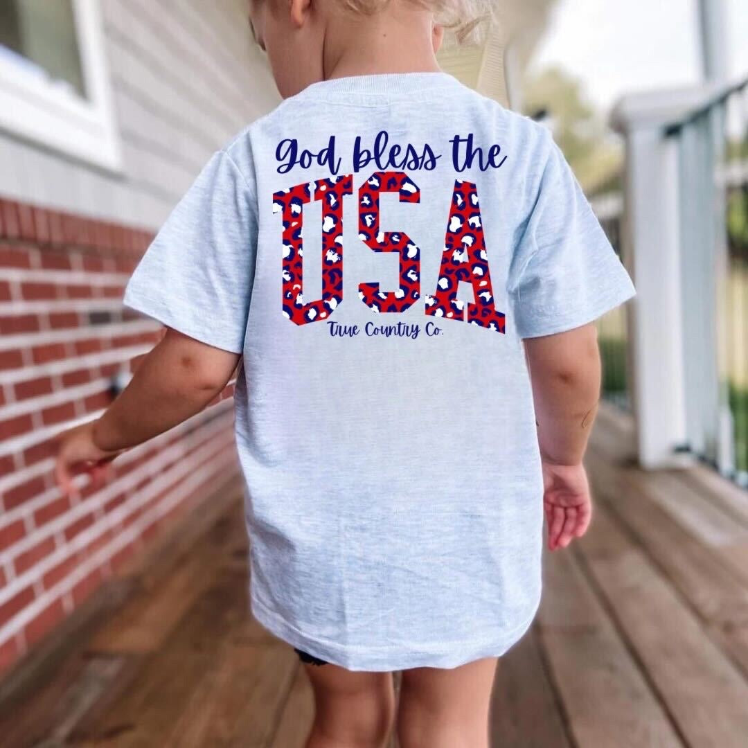 God Bless the USA Youth Short Sleeve Shirt