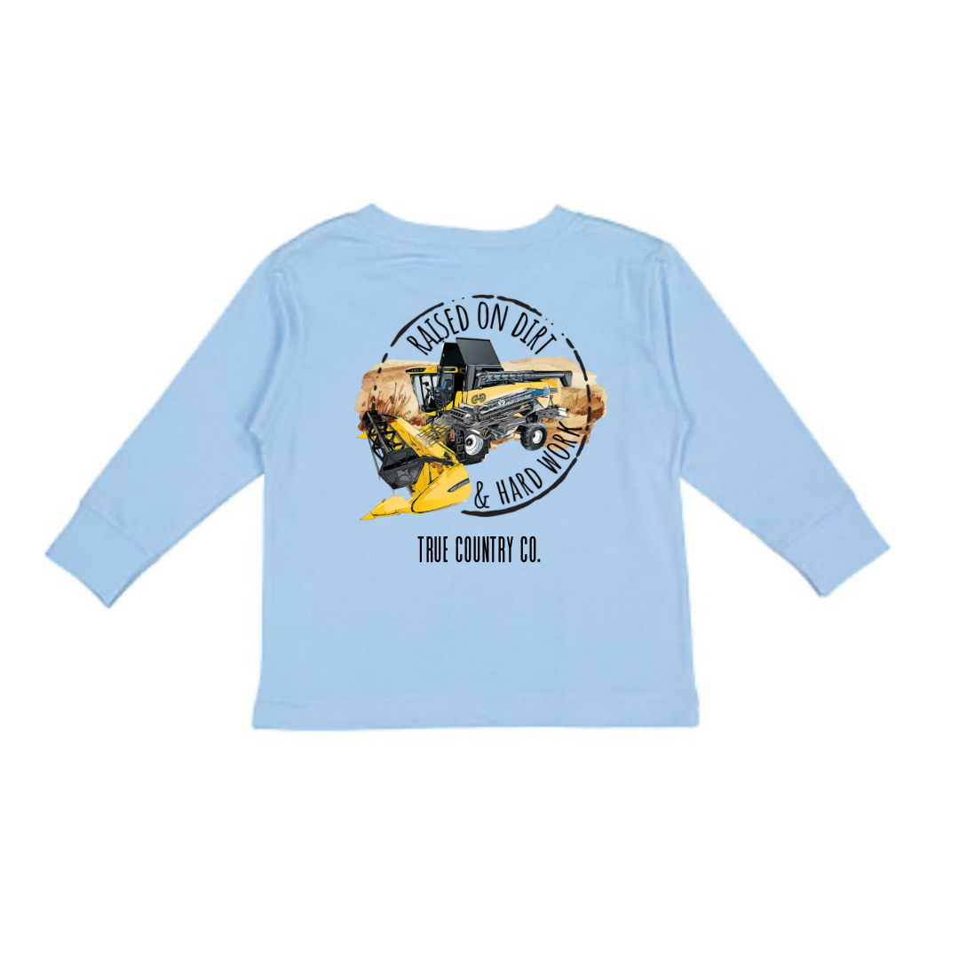 Raised on Dirt & Hard Work Long Sleeve  - Youth - Wholesale (D)