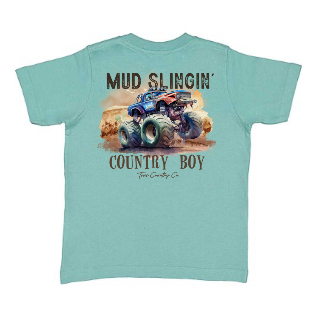 Mud Slingin Country Boy  - Saltwater Short Sleeve - Youth - Wholesale