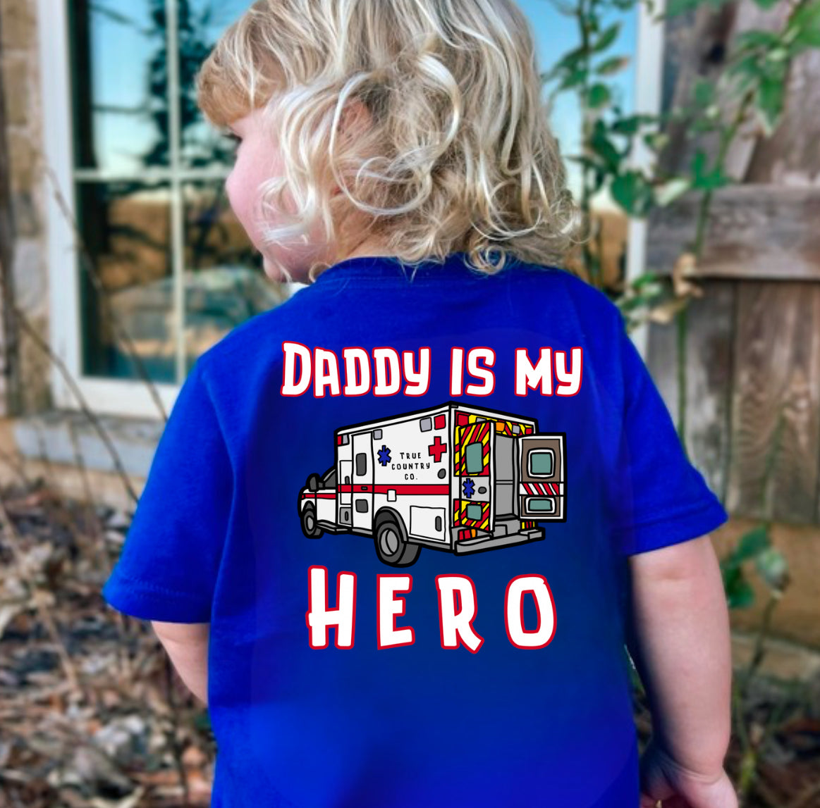 Daddy is my Hero - Ambulance Edition Youth Short Sleeve Shirt
