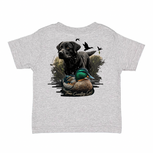 Black Lab with Duck - Heather Short Sleeve - Youth - Wholesale