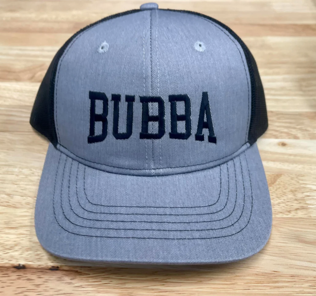 Bubba Embroidered Hat (Grey/Black)