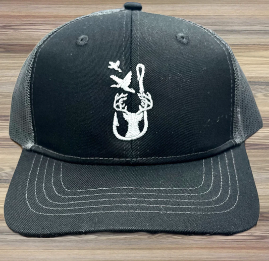 Hunting Hook Embroidered Hat (Black/Grey)