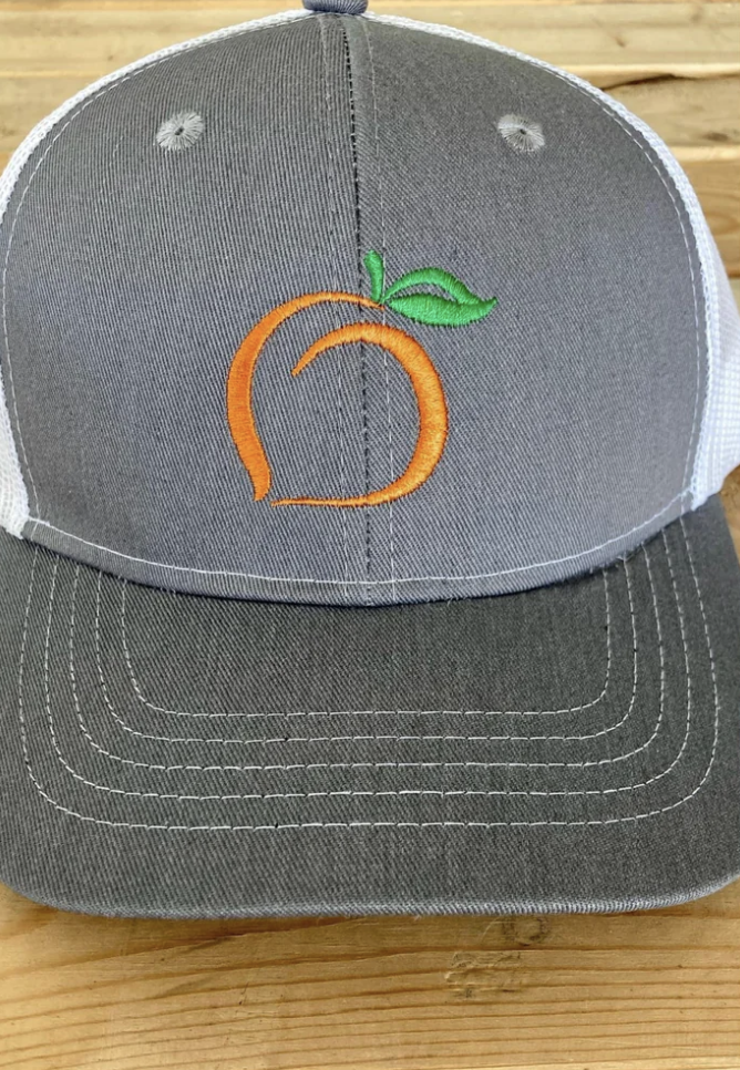 Peach Embroidered Hat (Grey/White)