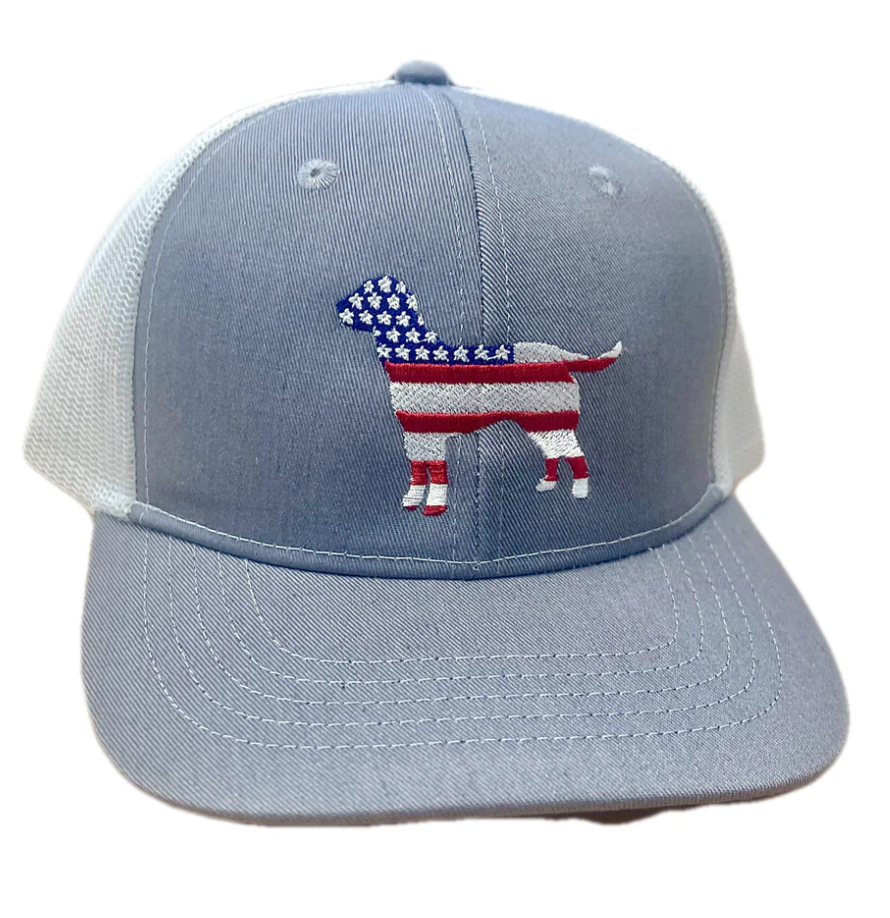 American Dog Embroidered Hat (Grey/White)