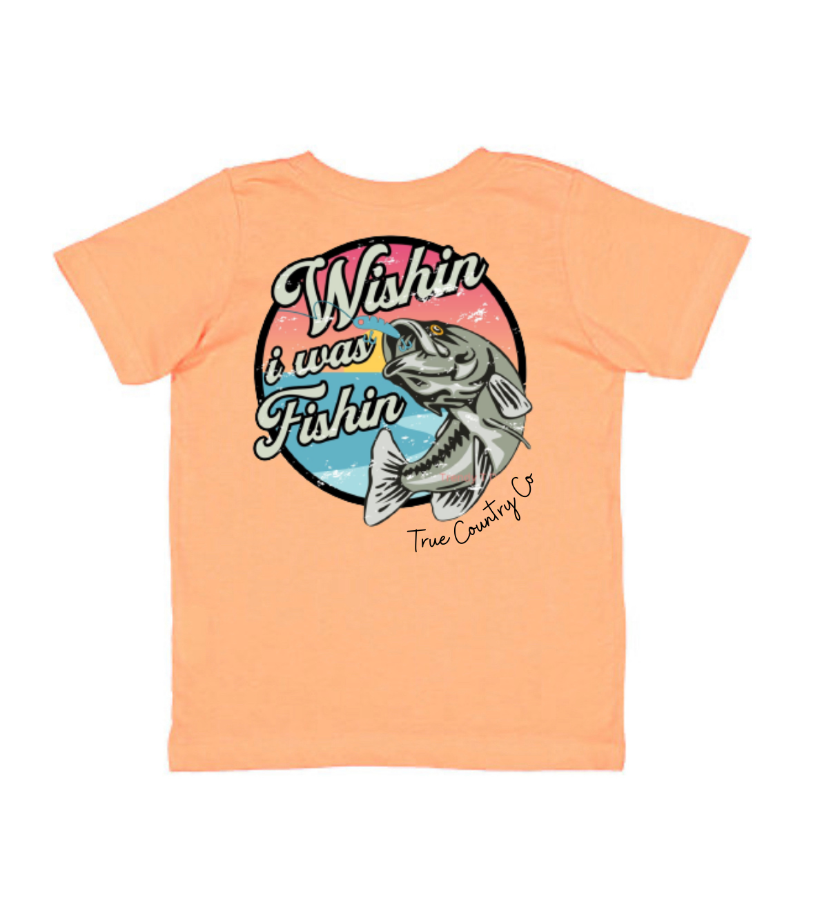 Wishin I was Fishin’ - Papaya Short Sleeve - Youth - Wholesale